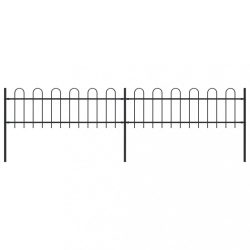 fekete acélkerítés karikás tetejű 359 x 60 cm