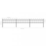 fekete acélkerítés karikás tetejű 537 x 60 cm