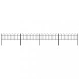 fekete acélkerítés karikás tetejű 714,5 x 60 cm