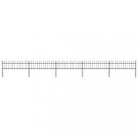 fekete acélkerítés karikás tetejű 892,5 x 60 cm