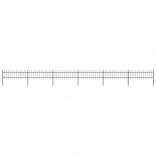 fekete acélkerítés karimás tetejű 1070 x 60 cm