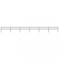 fekete acélkerítés karimás tetejű 1070 x 60 cm