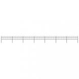 fekete acélkerítés karikás tetejű 1248 x 60 cm