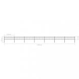 fekete acélkerítés karikás tetejű 1248 x 60 cm