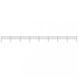 fekete acélkerítés karikás tetejű 1426 x 60 cm