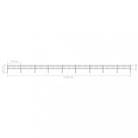 fekete acélkerítés karikás tetejű 1603,5 x 60 cm