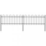 fekete acélkerítés karikás tetejű 359 x 80 cm