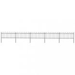 fekete acélkerítés karikás tetejű 892,5 x 80 cm