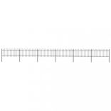 fekete acélkerítés karikás tetejű 1070 x 80 cm