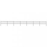 fekete acélkerítés karikás tetejű 1248 x 80 cm