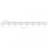 fekete acélkerítés karikás tetejű 1248 x 80 cm