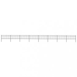 fekete acélkerítés karimás tetejű 1426 x 80 cm