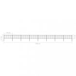 fekete acélkerítés karimás tetejű 1426 x 80 cm