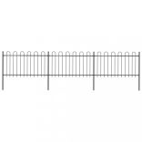 fekete acélkerítés karikás tetejű 537 x 100 cm