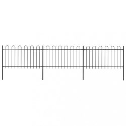 fekete acélkerítés karikás tetejű 537 x 100 cm