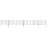 fekete acélkerítés karimás tetejű 1070 x 100 cm