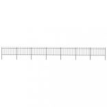 fekete acélkerítés karikás tetejű 1248 x 100 cm