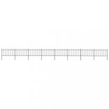 fekete acélkerítés karikás tetejű 1426 x 100 cm