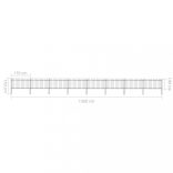 fekete acélkerítés karikás tetejű 1426 x 100 cm