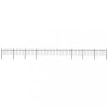 fekete acélkerítés karikás tetejű 1603,5 x 100 cm