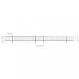 fekete acélkerítés karikás tetejű 1603,5 x 100 cm