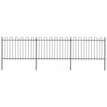 fekete acélkerítés karikás tetejű 537 x 120 cm