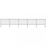 fekete hajlított tetejű acélkerítés 8,5 x 1,2 m