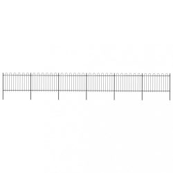 fekete acélkerítés karimás tetejű 1070 x 120 cm