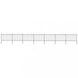 fekete acélkerítés karimás tetejű 1248 x 120 cm