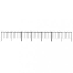 fekete acélkerítés karimás tetejű 1248 x 120 cm