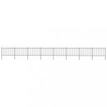 fekete acélkerítés karikás tetejű 1426 x 120 cm