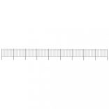 fekete acélkerítés karikás tetejű 1603,5 x 120 cm