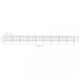 fekete acélkerítés karikás tetejű 1603,5 x 120 cm