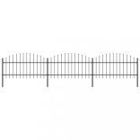 fekete acélkerítés lándzsás tetejű 537 x 125 cm