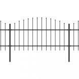fekete acélkerítés lándzsás tetejű 537 x 125 cm