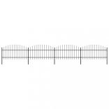 fekete acélkerítés lándzsás tetejű 714,5 x 125 cm
