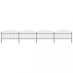 fekete acélkerítés lándzsás tetejű 714,5 x 125 cm