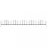 fekete acélkerítés lándzsás tetejű szegéllyel 892,5 x 125 cm