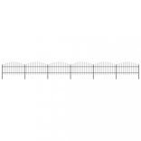 fekete acélkerítés lándzsás tetejű szegéllyel 1070 x 125 cm