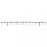 fekete acélkerítés lándzsás tetejű szegéllyel 1248 x 125 cm