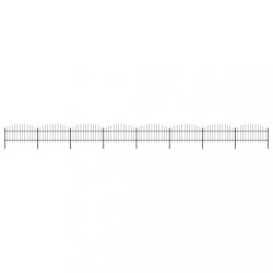 fekete lándzsahegy tetejű acélkerítés (1-1,25) x 13,6 m