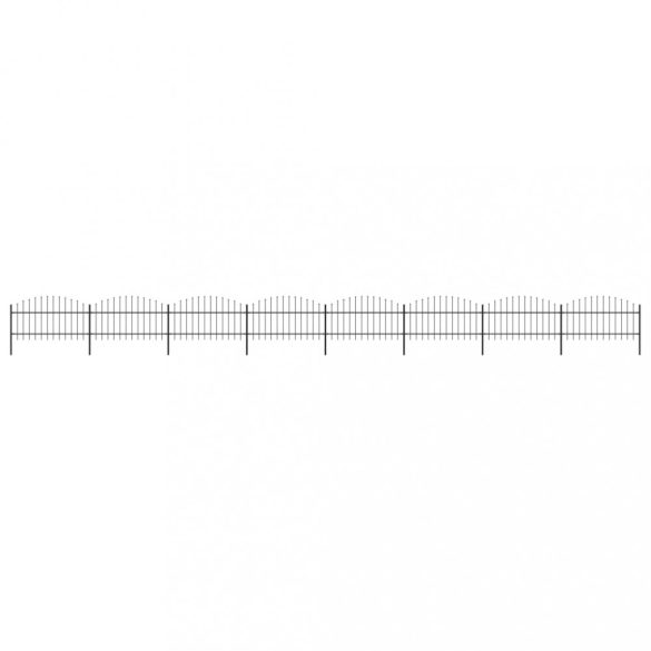 fekete lándzsahegy tetejű acélkerítés (1-1,25) x 13,6 m