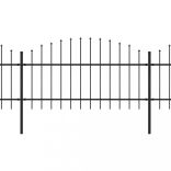 fekete lándzsahegy tetejű acélkerítés (1-1,25) x 13,6 m
