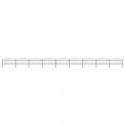   fekete acél kerti kerítés lándzsás tetejű 1603,5 x 125 cm