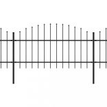 fekete acél kerti kerítés lándzsás tetejű 1603,5 x 125 cm