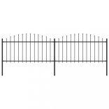 fekete acél kerti kerítés lándzsás tetejű 359 x 150 cm