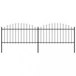 fekete acél kerti kerítés lándzsás tetejű 359 x 150 cm