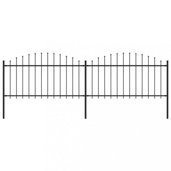 fekete acél kerti kerítés lándzsás tetejű 359 x 150 cm