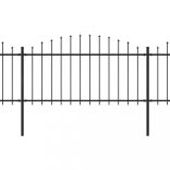 fekete acél kerti kerítés lándzsás tetejű 359 x 150 cm