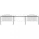 fekete acélkerítés lándzsás tetejű szegéllyel 537 x 150 cm